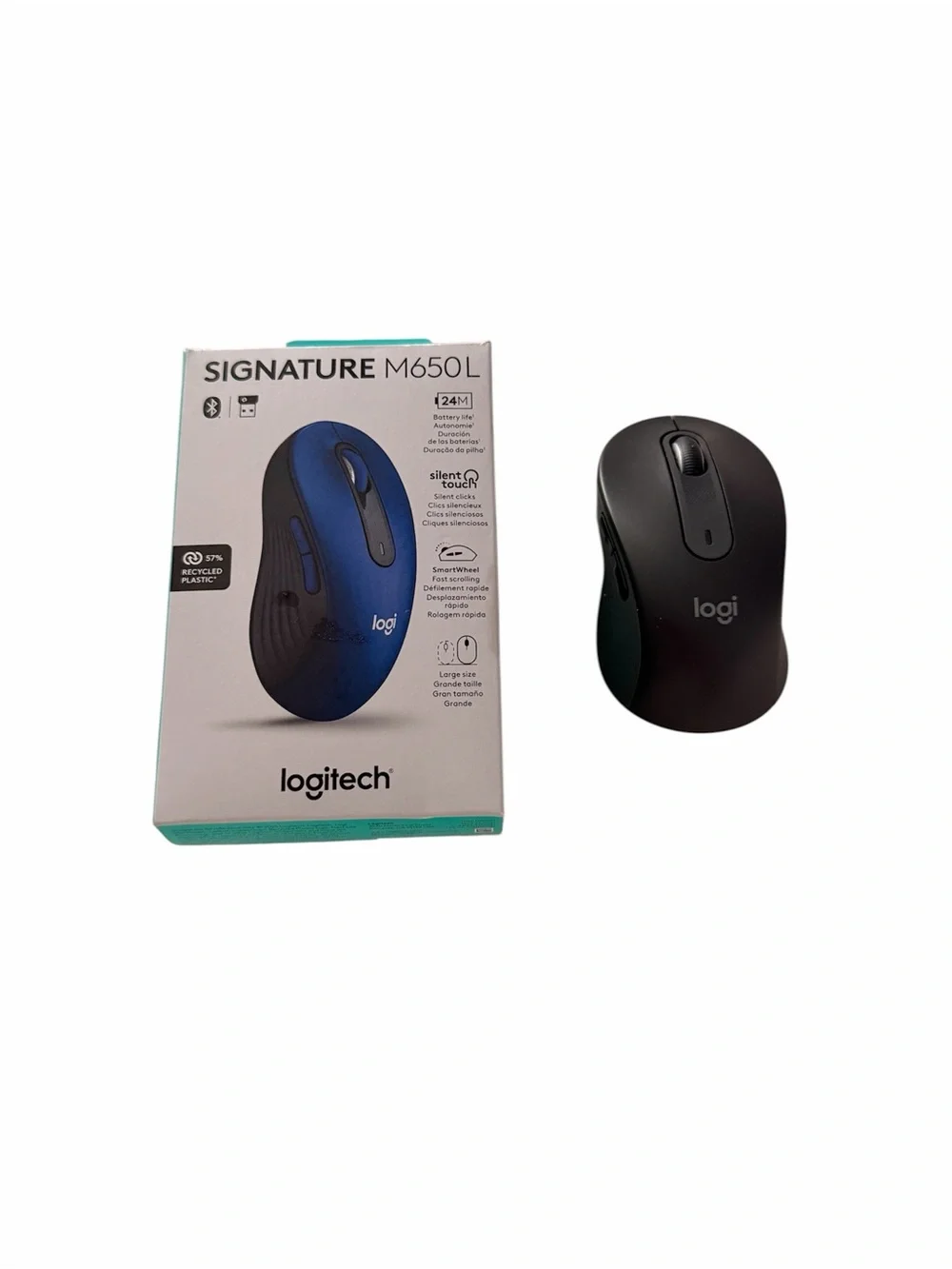 Logitech Signature M650 L Graphite Wireless Bluetooth Silent Mouse